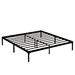 white metal platform bed queen